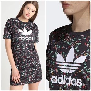 Adidas Floral T-shirt Dress Large